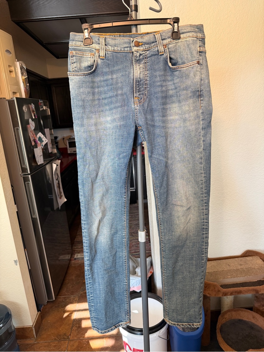 Nudie Jeans Co Mens 30x30 Made in Italy Slim Straight Blue Denim Jeans